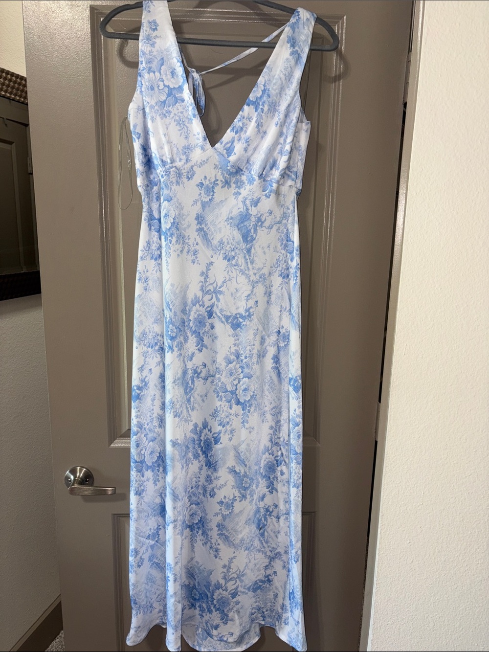 Floral Blue & White Slip Dress - Women's
